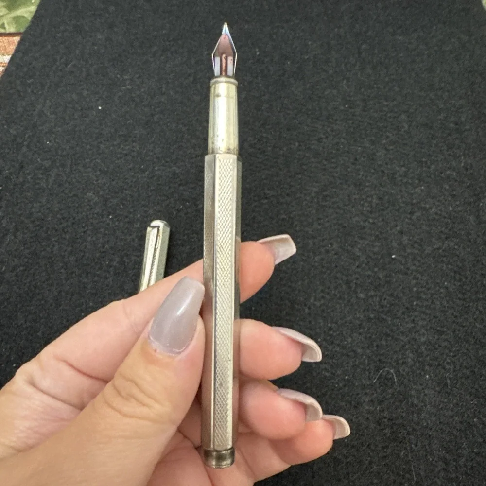 CARAN d'ACHE Fountain pen Ecridor Retro Silver Rhodium Plated, F Nib Vintage